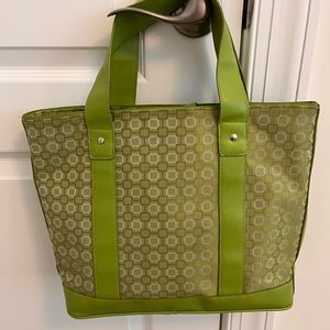 Patterned Green Tote Bag